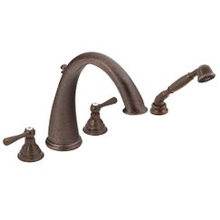 Kingsley Oil Rubbed Bronze Two Handle High Arc Roman Tub Faucet