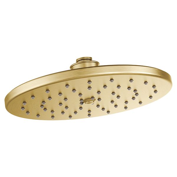 Moen Brushed gold onefunction 10" diameter spray head rainshower