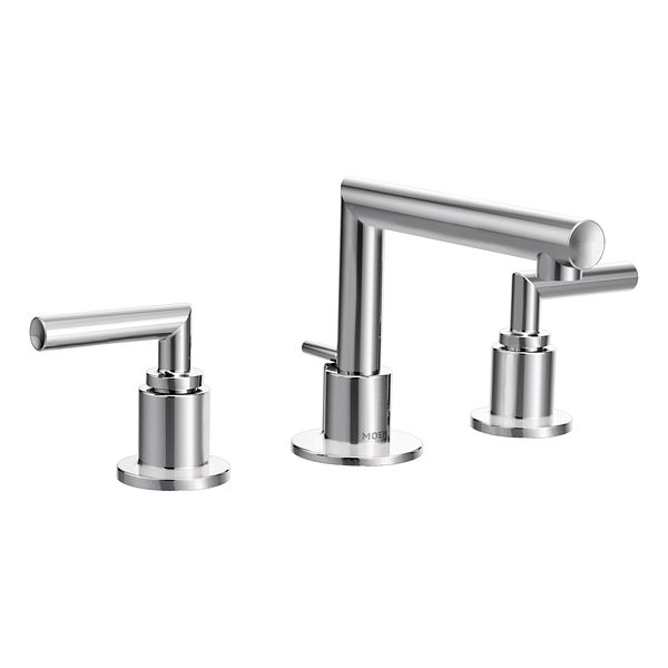Arris Chrome Two Handle Low Arc Bathroom Faucet Moen